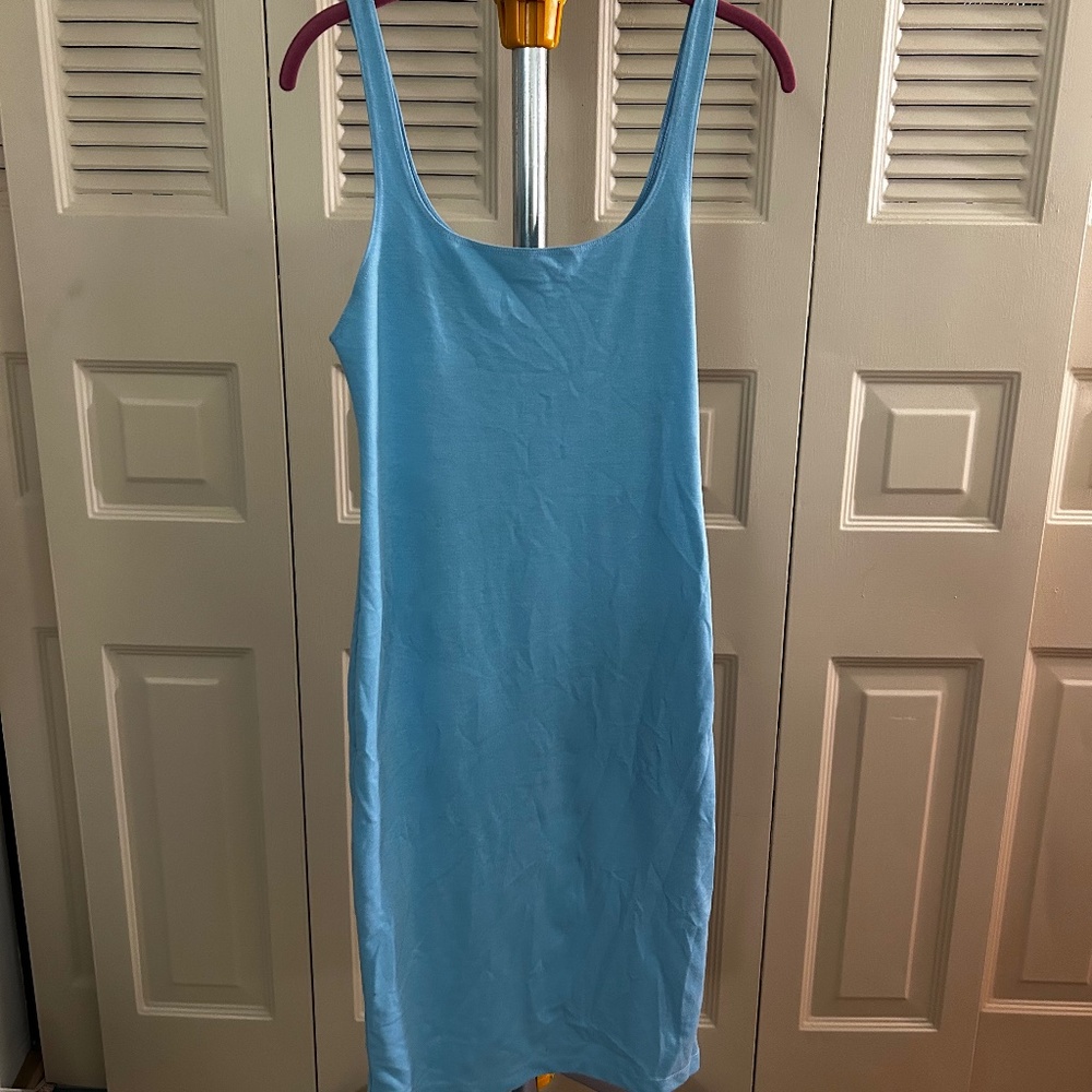 Large Zara Light Blue Midi Dress